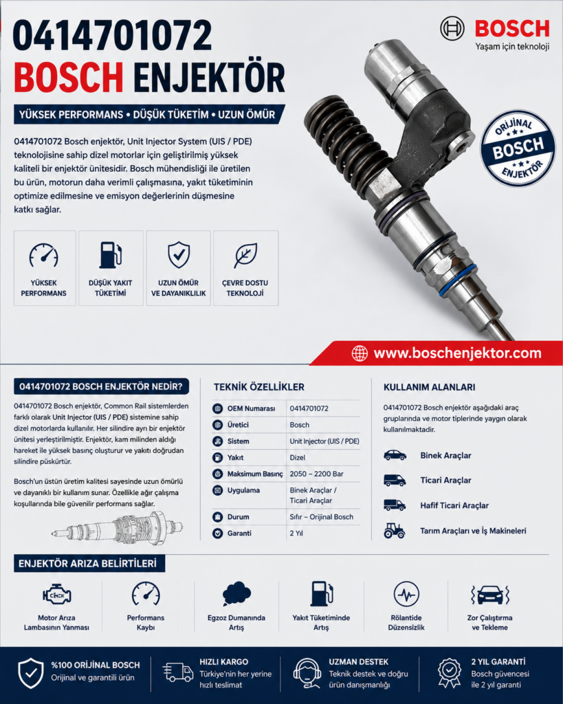 0414701072 Bosch Enjektör | Bosch Unit Injector UIS/PDE