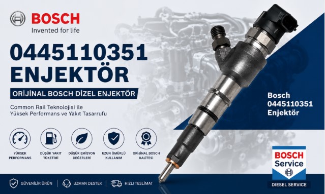 Bosch 0445110351 Enjektör | Orijinal Common Rail Dizel Enjektör Fiyatı