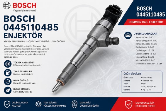 Bosch 0445110485 Enjektör – Orijinal Common Rail Dizel Enjektör